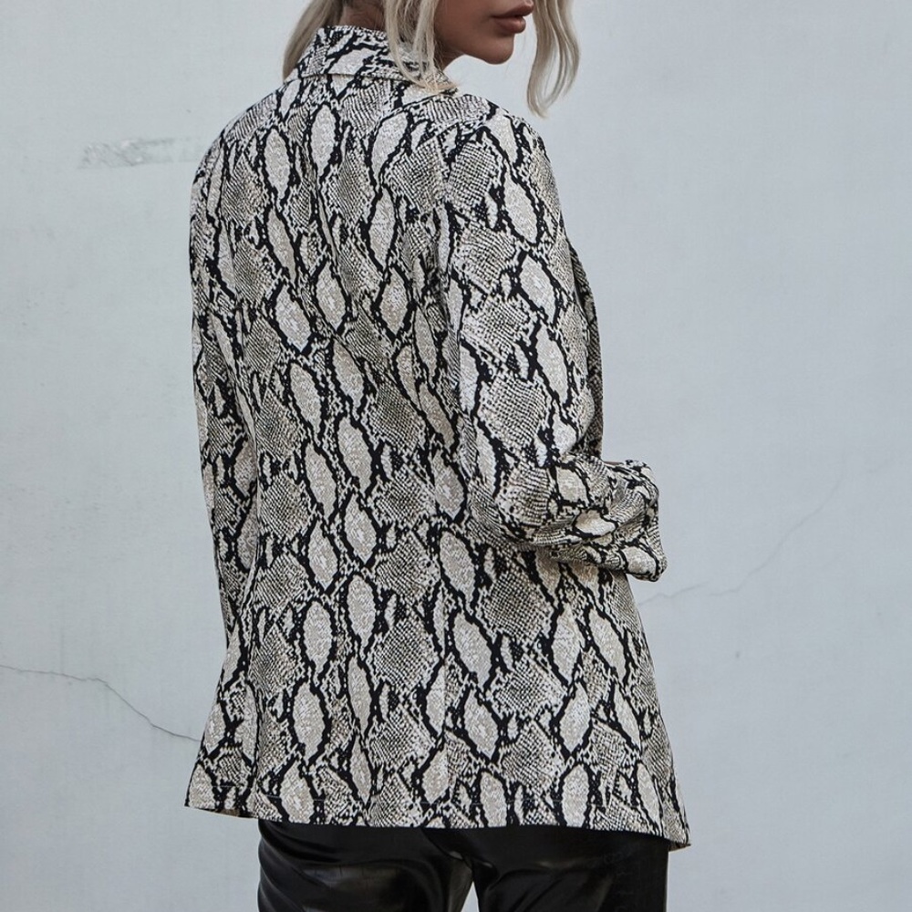 Snakeskin Print open front blazer coat - Picture 5 of 6